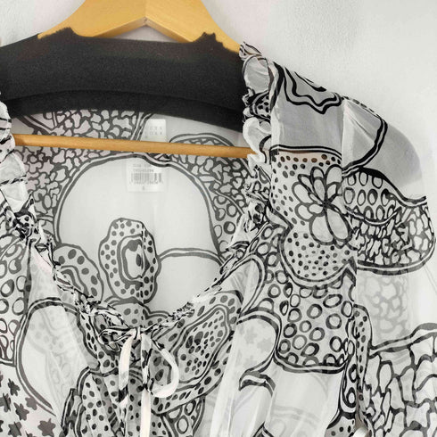 総柄シアーブラウス レディース 6
