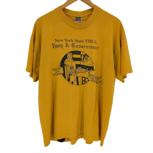 フルーツオブザルーム FRUIT OF THE LOOM 90s USA製 YMCA シングルステッチ カレッジプリントTシャツ メンズ JPN:XL