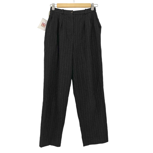 アンクライン ANNE KLEIN USA製 チョークストライプ 2タック ワイドテーパード スラックス レディース 6