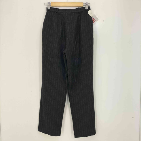 アンクライン ANNE KLEIN USA製 チョークストライプ 2タック ワイドテーパード スラックス レディース 6