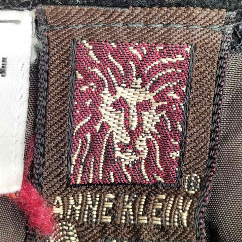 アンクライン ANNE KLEIN USA製 チョークストライプ 2タック ワイドテーパード スラックス レディース 6