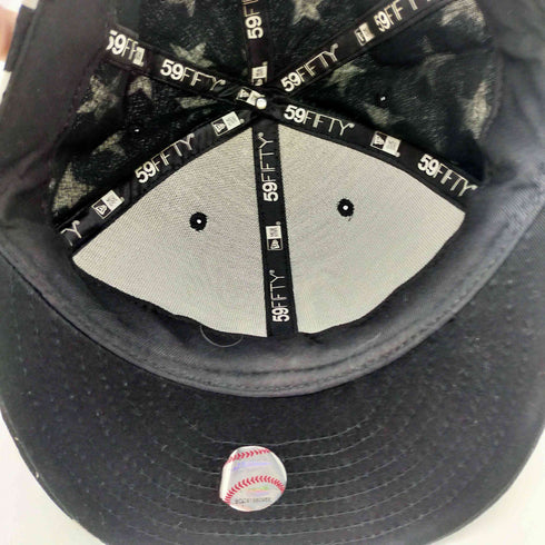 ニューエラ NEW ERA 59FIFTY ベースボール チーム ロゴ 刺繍 星 総柄 6パネル キャップ メンズ 7 55.8cm