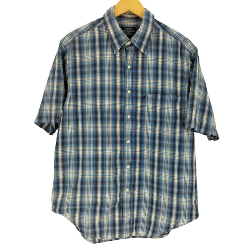 ポロジーンズカンパニーラルフローレン POLO JEANS COMPANY RALPH LAUREN RL 星条旗 ロゴ ピスタグ マドラスチェック S/S シャツ メンズ import:M
