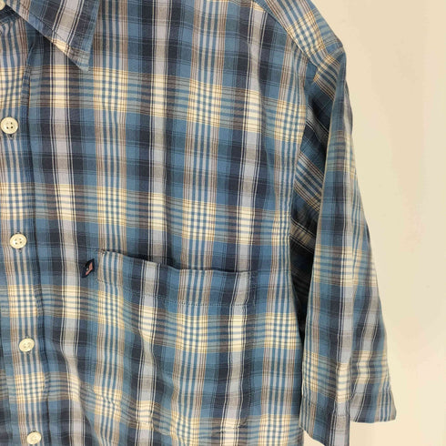 ポロジーンズカンパニーラルフローレン POLO JEANS COMPANY RALPH LAUREN RL 星条旗 ロゴ ピスタグ マドラスチェック S/S シャツ メンズ import:M