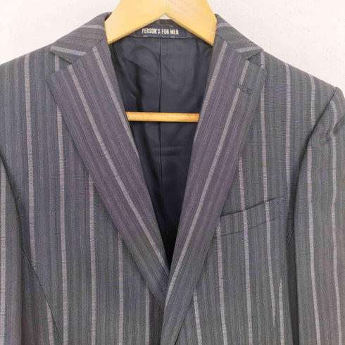 PERSON'FOR MEN T.G.di FABIO SILK AND WOOL ウール混 ストライプ柄スーツセットアップ メンズ