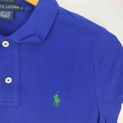 ラルフローレン RALPH LAUREN SKINNY FIT ポニー刺繍 鹿の子 ポロシャツ レディース import:M