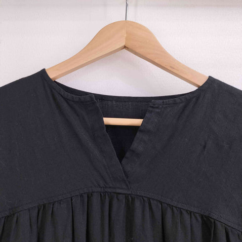 ネストローブ nest Robe リネンギャザーカフタンドレス ロングワンピース レディース