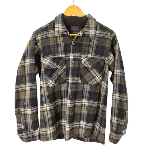 ペンドルトン PENDLETON 70S MADE IN USA 開襟 チェック L/S ボードシャツ ネルシャツ メンズ JPN:M