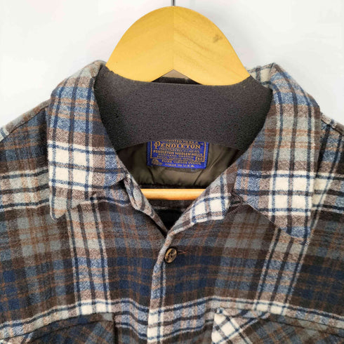 ペンドルトン PENDLETON 70S MADE IN USA 開襟 チェック L/S ボードシャツ ネルシャツ メンズ JPN:M