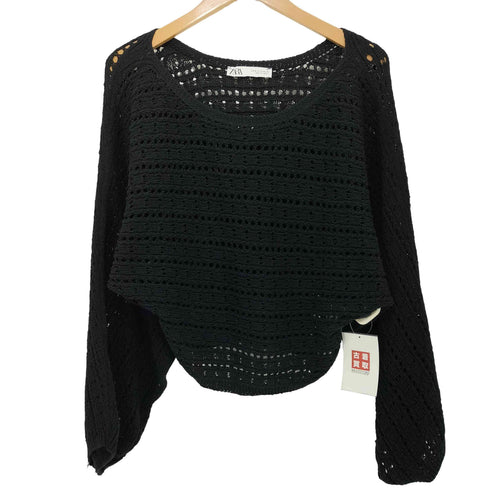 ザラ ZARA シアーメッシュニットトップス オフショル レディース import:M