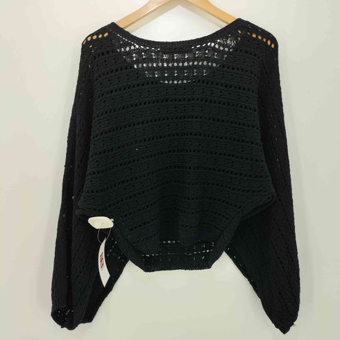 ザラ ZARA シアーメッシュニットトップス オフショル レディース import:M