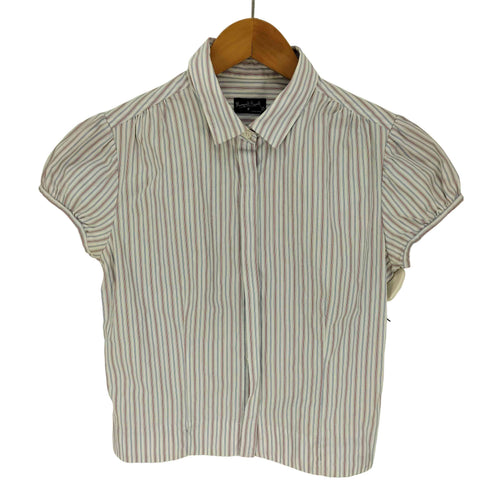 マーガレットハウエル MARGARET HOWELL 90-00S 旧タグ パフスリーブ 比翼ボタン S/S ストライプ シャツ ブラウス レディース 2