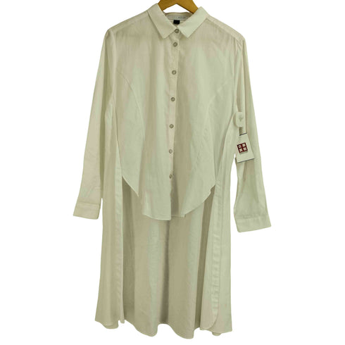 アツロウタヤマ ATSURO TAYAMA ドット柄 変形 ドレスシャツワンピース 長袖 ロングシャツ レディース US:6