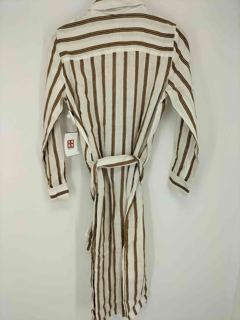 ザラ ZARA ベルテッド リネンシャツワンピース レディース import:M