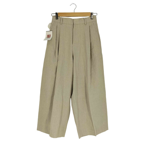 HAVEL STUDIO リネンツイルストレッチバレルクロップドワイドパンツ レディース 36