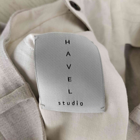 HAVEL STUDIO リネンツイルストレッチバレルクロップドワイドパンツ レディース 36