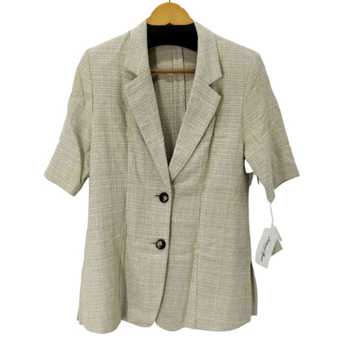 NATURAL BASIC レーヨン混リネン S/S テーラードジャケット レディース JPN:M
