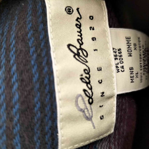 エディーバウアー Eddie Bauer 白タグ ストライプ柄コットンシャツ メンズ import:XL