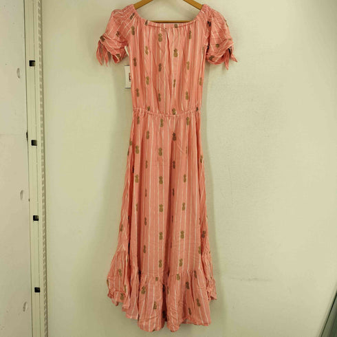 Angels by the Sea Hawai ハワイアン パイナップル柄 ロングフレアワンピース レディース S/M