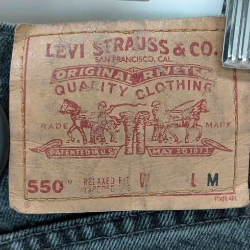 リーバイス Levis USA製 550 ボタン裏532 テーパードブラックデニムパンツ メンズ M