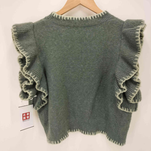 ザラ ZARA RUFFLED KNIT VEST フリル ニット ベスト レディース import:M