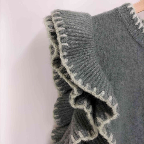 ザラ ZARA RUFFLED KNIT VEST フリル ニット ベスト レディース import:M