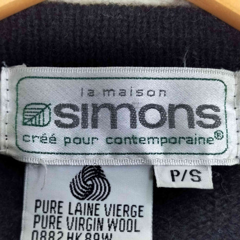 la maison simons チェック切替 メタルボタン カーディガン レディース P/S