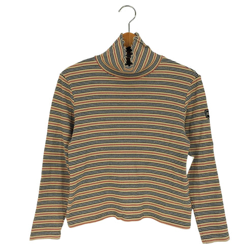 バーバリーロンドン BURBERRY LONDON ロゴワッペン ボーダー タートルネック ロングスリーブTシャツ レディース 160A