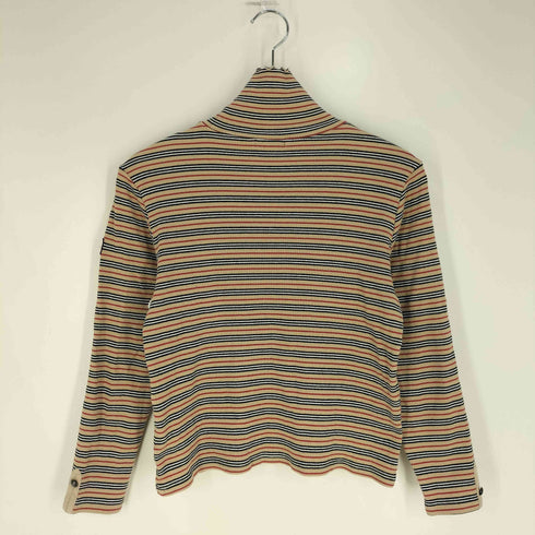 バーバリーロンドン BURBERRY LONDON ロゴワッペン ボーダー タートルネック ロングスリーブTシャツ レディース 160A