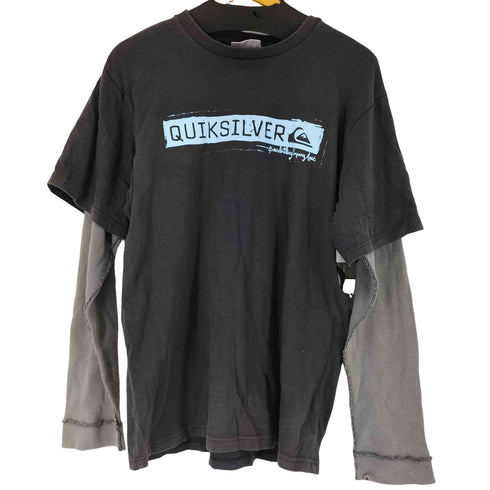 クイックシルバー Quiksilver 90-00s USA製 レイヤードクルーネックカットソー メンズ import:M
