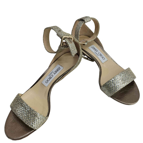 ジミーチュウ JIMMY CHOO シルバーラメパンプス レディース 341/2