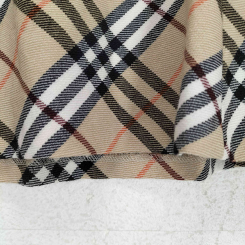 バーバリーブルーレーベル BURBERRY BLUE LABEL ベルト付き ノヴァチェックウールフレアスカート レディース 36