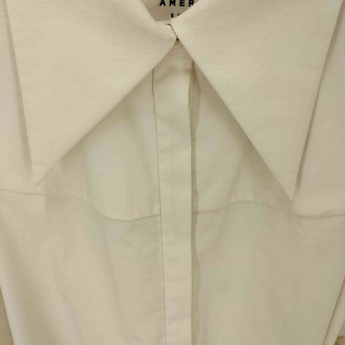 アメリ AMERI BIG COLLAR SHINE SLEEVE SHIRTS ビッグカラー シアー スリーブ シャツ レディース FREE