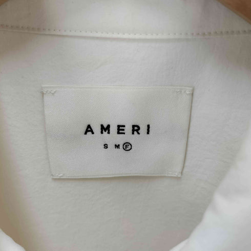 アメリ AMERI BIG COLLAR SHINE SLEEVE SHIRTS ビッグカラー シアー スリーブ シャツ レディース FREE