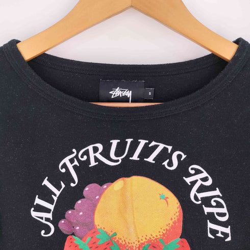 ステューシー Stussy ALL FRUITS RIPE KINGSTON フルーツプリント クロップド ロングスリーブTシャツ レディース import:S