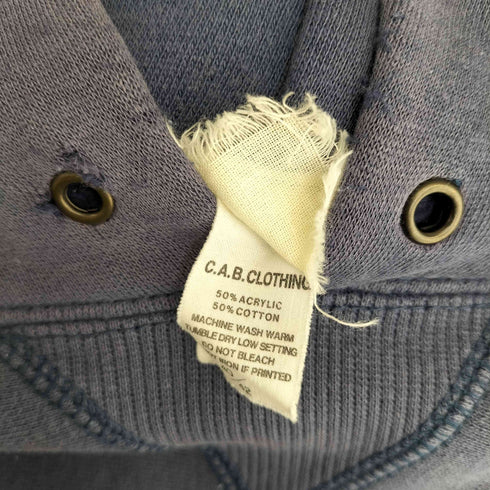 キャブクロージング cab clothing ヴィンテージライク 前V プリント パーカー ナス紺 メンズ  40/42