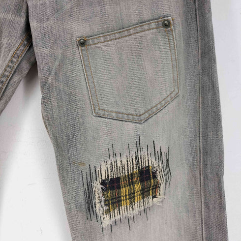 E HYPEN WORLDGALLERY チェックパッチワーク デニムパンツ メンズ 1