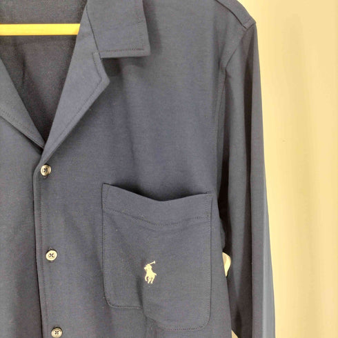 ポロラルフローレン POLO RALPH LAUREN ポニー刺繍 ミニテリー 開襟 オープンカラー ポケット パジャマ シャツ メンズ import:M