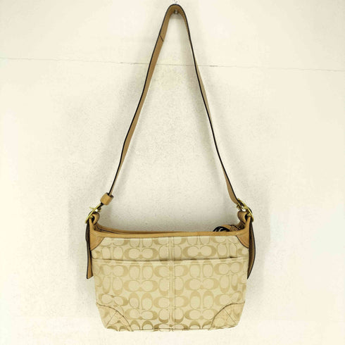 コーチ COACH シグネチャーロゴ レザー切替ショルダーバッグ レディース