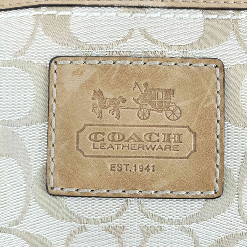 コーチ COACH シグネチャーロゴ レザー切替ショルダーバッグ レディース