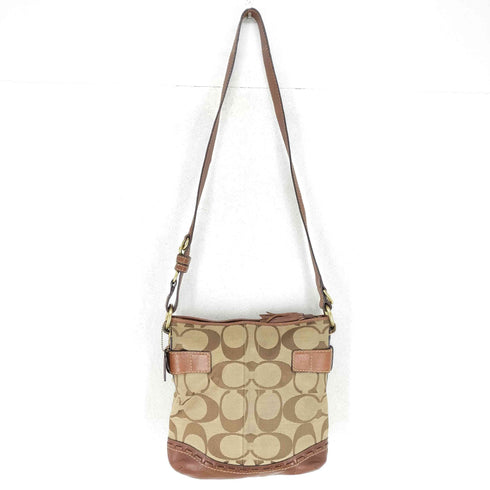 コーチ COACH シグネチャーロゴ ベルトデザイン レザー切替ショルダーバッグ レディース