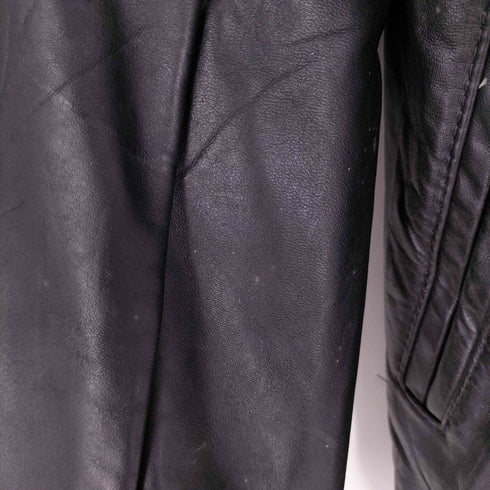 AVON WEAR&TEAR カレッジロゴ ワッペン スタンドカラー レザージャケット メンズ