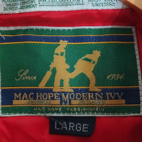 マックホープ MAC HOPE ロゴ刺繍 裏地キルティング レザー ウール 切替 スタジャン メンズ import:L
