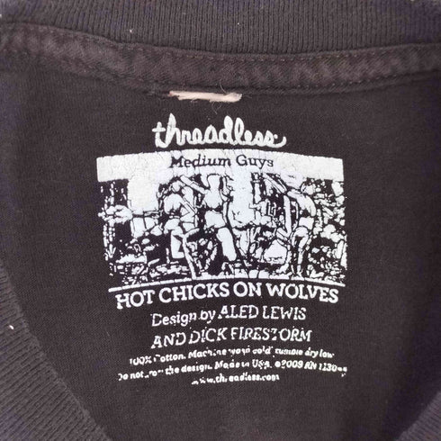 ©2009 USA製 HOT CHICKS ON WOLVES プリント クルーネック半袖Tシャツ メンズ JPN:M