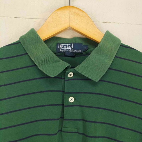 ポロバイラルフローレン Polo by RALPH LAUREN ポニー刺繍 コットンボーダー S/Sポロシャツ メンズ JPN:L