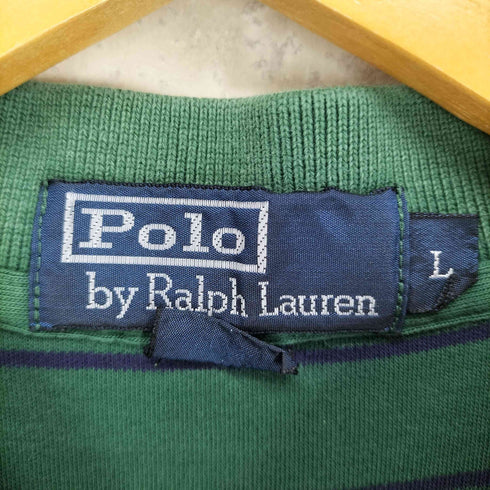 ポロバイラルフローレン Polo by RALPH LAUREN ポニー刺繍 コットンボーダー S/Sポロシャツ メンズ JPN:L