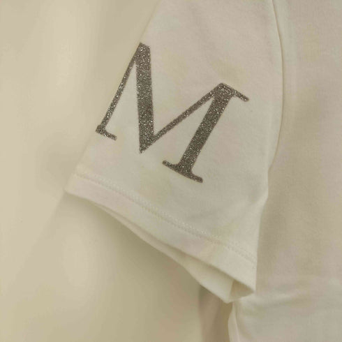マックスアンドコー MAX & CO. ラメ ロゴ プリント S/S クルーネック Tシャツ Y2K レディース import:L
