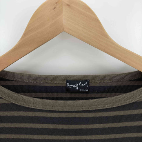 マーガレットハウエル MARGARET HOWELL 90-00S 旧タグ コットン ボーダー L/S クルーネック Tシャツ レディース 2