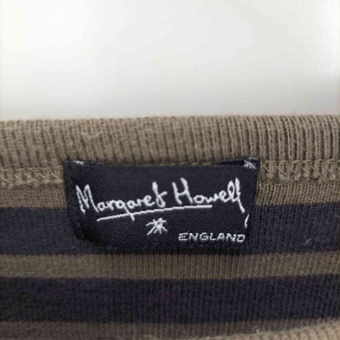 マーガレットハウエル MARGARET HOWELL 90-00S 旧タグ コットン ボーダー L/S クルーネック Tシャツ レディース 2