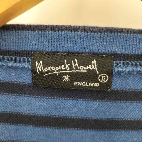 マーガレットハウエル MARGARET HOWELL 90-00S 旧タグ コットン ボーダー L/S クルーネック Tシャツ レディース 2
